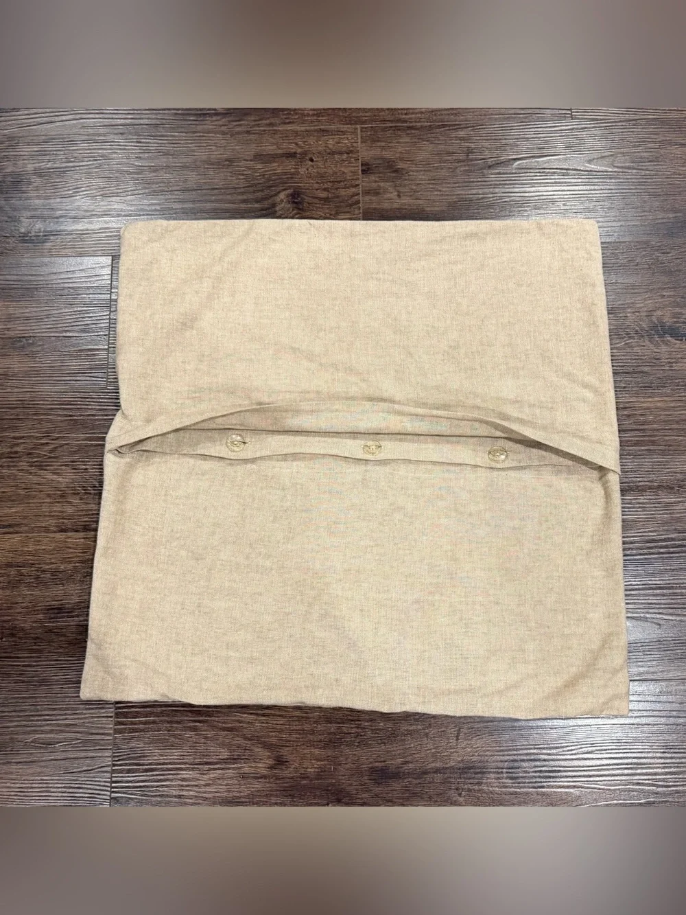 Pottery Barn Blue and Tan Embroidered Floral Pillow Cover